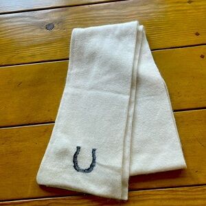 Ivory J Crew Cashmere Scarf with Horseshoe